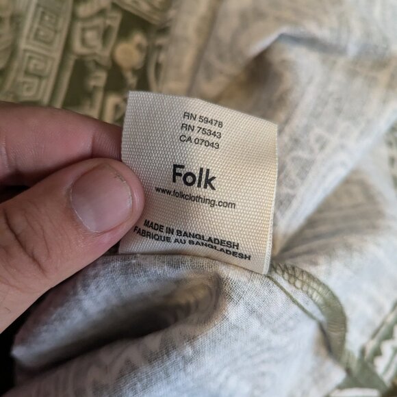 FOLK - Short sleeve patterned shirt - Sz L - Picture 7 of 7